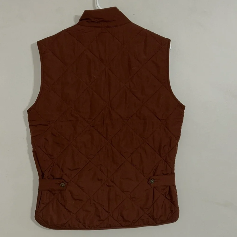J.Crew Mercantile Women small Red Ruffle Quilted Puffer Vest Zip small